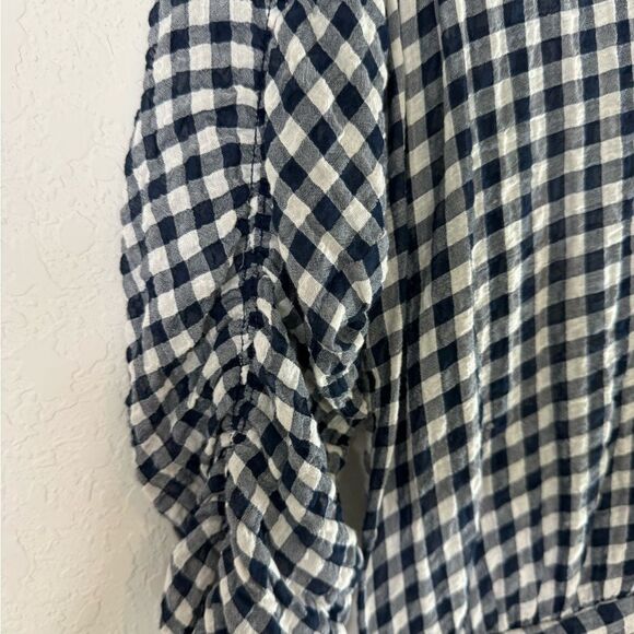 Veronica Beard Campbell Navy and White Gingham Ruched Dress Size 8 - Picture 10 of 13